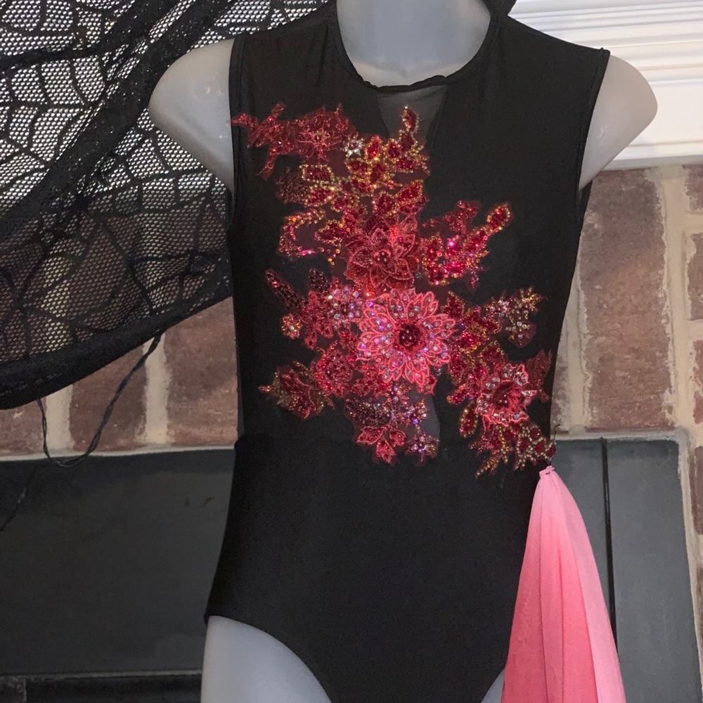 Child X-Large Black Lyrical Dance Costume